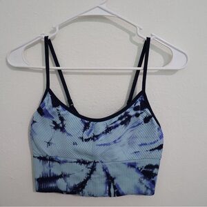 PINK Victoria's Secret Blue and Black Tie-Dye Bralette